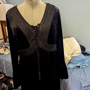 Torrid Lace-up Babydoll Crushed Velour Dress